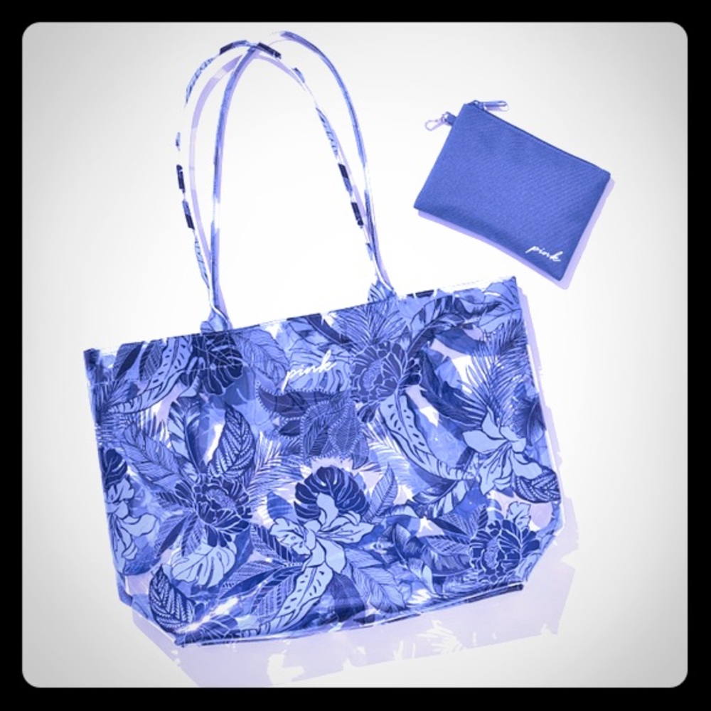 Victoria’s Secret floral beach bag and pouch